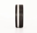 Carbon Fiber Thin White Line Ring 