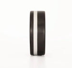 Carbon Fiber Thin White Line Ring 