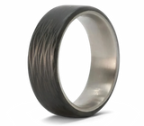 Carbon Fiber Wedding Band with Titanium Sleeve 