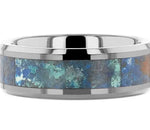 Chrysocolla Ring in Tungsten 