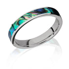 Cobalt Abalone Shell Ring for Her - 4mm 