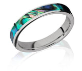 Cobalt Abalone Shell Ring for Her - 4mm 