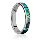 Cobalt Abalone Shell Ring for Her - 4mm 