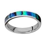 Cobalt Abalone Shell Ring for Her - 4mm 