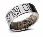 Cobalt Chrome Duck Band 8mm with Mossy Oak Duck Blind Sleeve - Camo Ever After