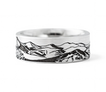 Cobalt Chrome Mountain Ring – Satin Finish 8mm 