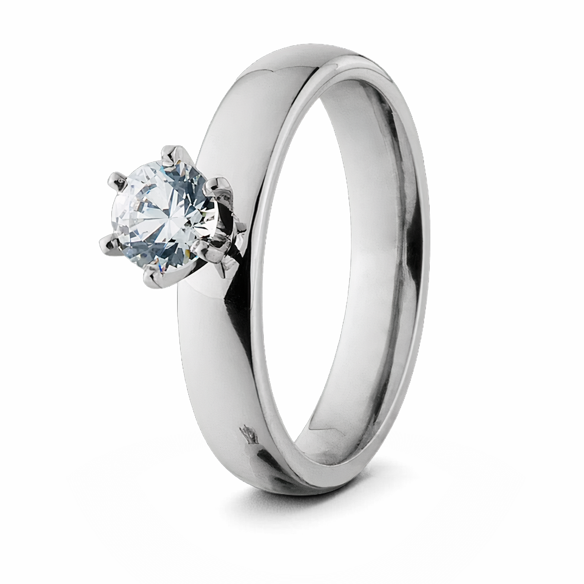Cobalt Engagement Ring 1/2 Ct - 4mm 