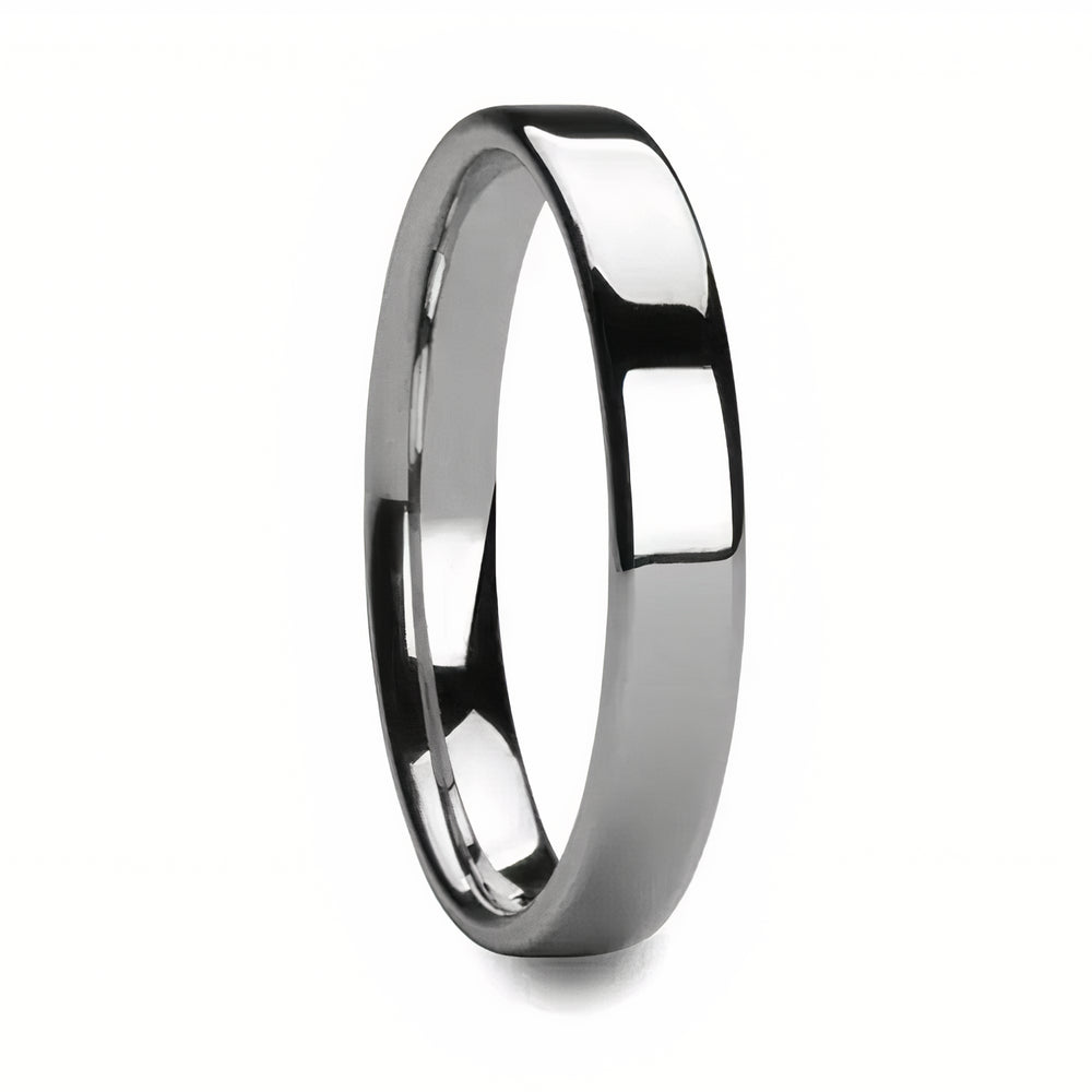 Flat Polished Cobalt Chrome Ring 4mm - 8mm 