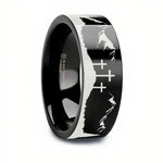Crosses on Mountain Scenery Ring 