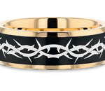 Crown of Thorns Ring - Black and Gold Plated 