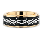 Crown of Thorns Ring - Black and Gold Plated 