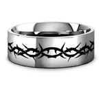 Crown of Thorns Ring Flat Tungsten 