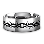 Crown of Thorns Ring Flat Tungsten 