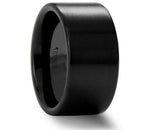 Flat Pipe Cut Black Ceramic Band - 4mm to 12mm 