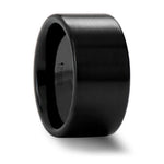 Flat Pipe Cut Black Ceramic Band - 4mm to 12mm 