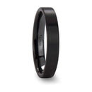 Flat Pipe Cut Black Ceramic Band - 4mm to 12mm 