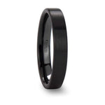 Flat Pipe Cut Black Ceramic Band - 4mm to 12mm 