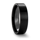 Flat Pipe Cut Black Ceramic Band - 4mm to 12mm 