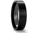 Flat Pipe Cut Black Ceramic Band - 4mm to 12mm 