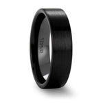 Flat Pipe Cut Black Ceramic Band - 4mm to 12mm 