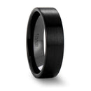 Flat Pipe Cut Black Ceramic Band - 4mm to 12mm - Camo Ever After