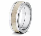 Deer Antler Wedding Band- Titanium 8mm 