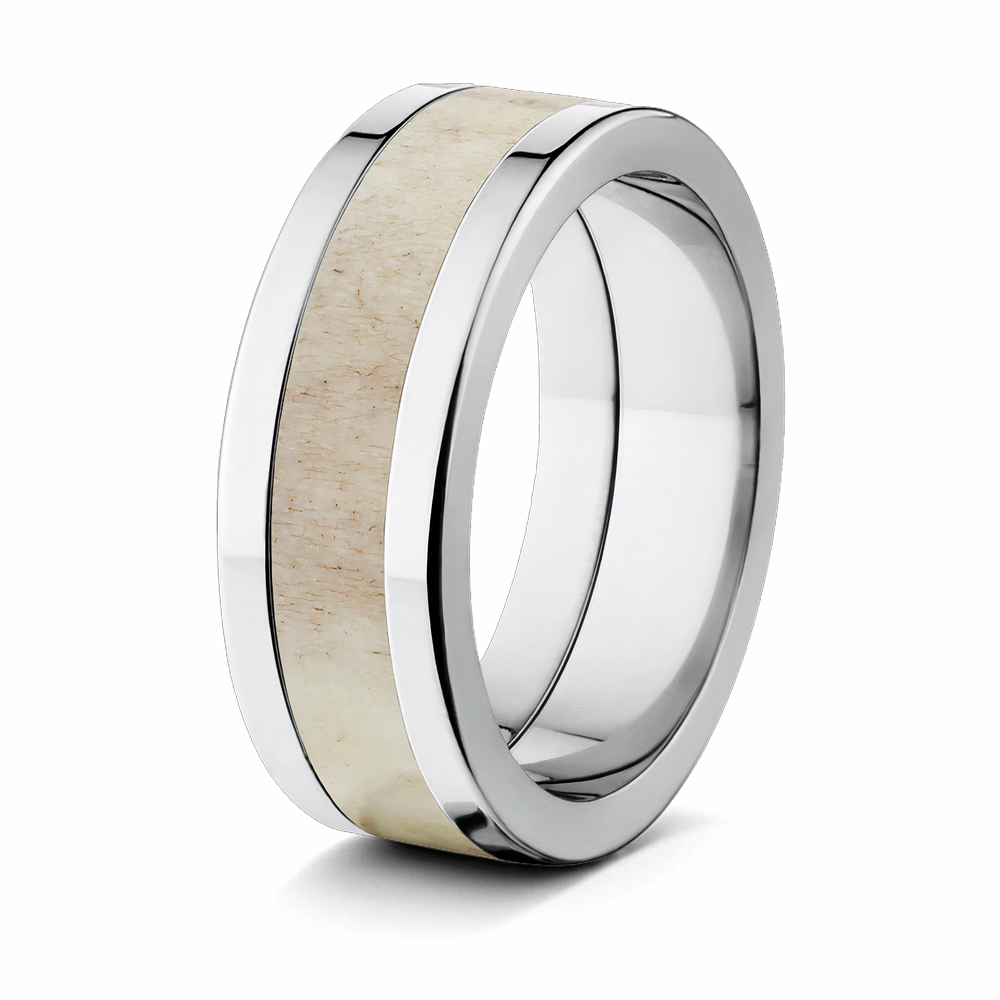 Deer Antler Wedding Band- Titanium 8mm 