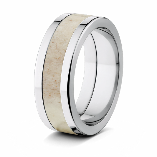 Deer Antler Wedding Band- Titanium 8mm 
