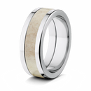 Deer Antler Wedding Band- Titanium 8mm 