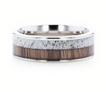 Deer Antler and Black Walnut Ring 