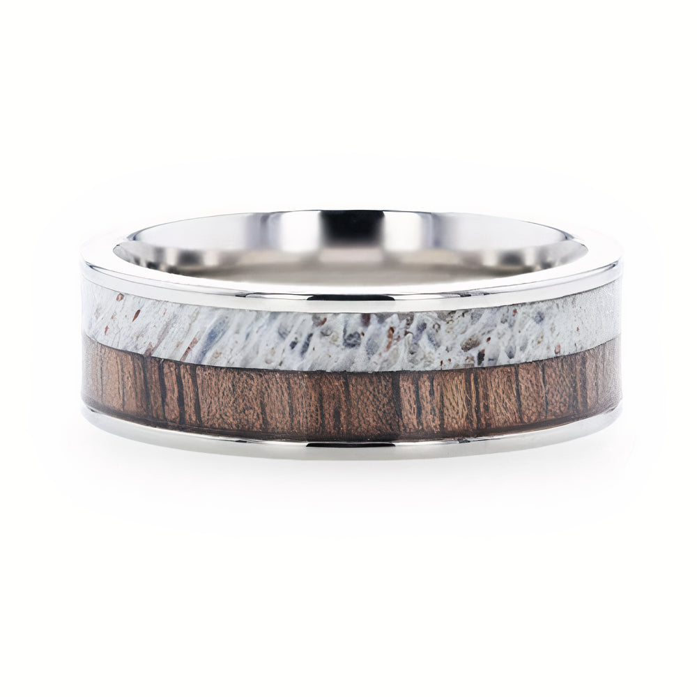 Deer Antler and Black Walnut Ring 