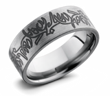Deer Antlers Pattern Ring - Titanium 8mm 