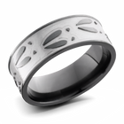 Deer Track Pattern Band - Light Zirconium 8mm 