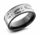 Deer Track Pattern Band - Light Zirconium 8mm 