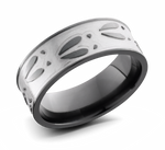 Deer Track Pattern Band - Light Zirconium 8mm 