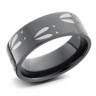 Deer Track Hunting Ring - Zirconium 8mm 