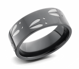 Deer Track Hunting Ring - Zirconium 8mm 