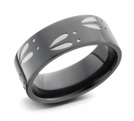Deer Track Hunting Ring - Zirconium 8mm 