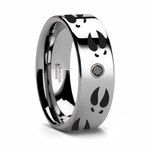 Deer Track Ring with Black Diamond 