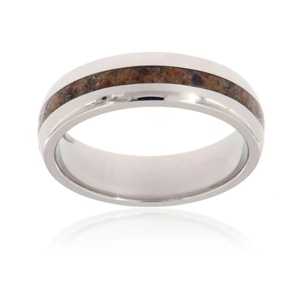 Dinosaur Bone Wedding Band - 6mm Domed 