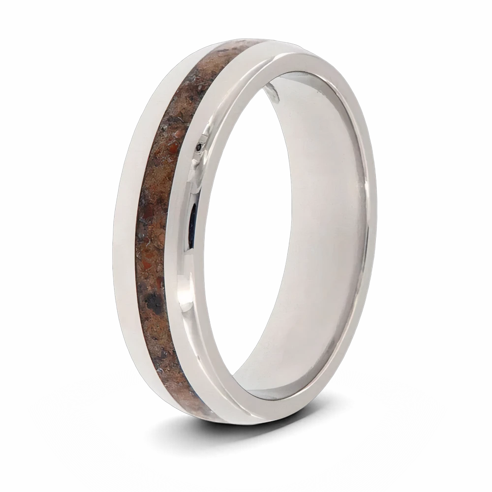 Dinosaur Bone Wedding Band - 6mm Domed 