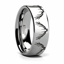 Elk Antler Print Ring in Tungsten 