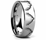 Elk Antler Print Ring in Tungsten 