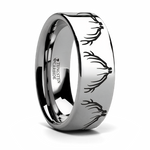 Elk Antler Print Ring in Tungsten 