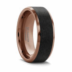 espresso tungsten ring with black center