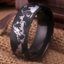 Clearance Tungsten Fishing Scene Ring - SIZE 12 