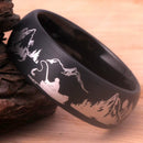 Clearance Tungsten Fishing Scene Ring - SIZE 12 