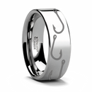 Fish Hook Pattern Ring Tungsten 