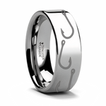 Fish Hook Pattern Ring Tungsten 