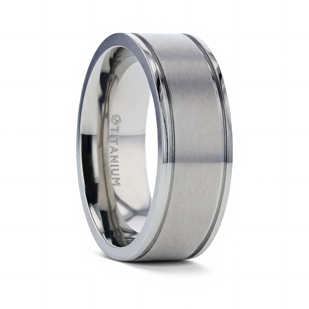 Flat Satin Finish Titanium Ring - Camo Ever After